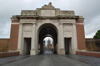 The Menin Gate: Dedicated to the 54,896 missing service personnel of WWI, for those who laid down their life in Ypres Salient and whom were laid to rest in unknown graves. {RBL: Ian Humphreys}